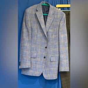 Michael Kors Tan and Gray Plaid Blazer